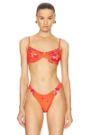 HEAVY MANNERS RUFFLE UNDERWIRE BIKINI TOP