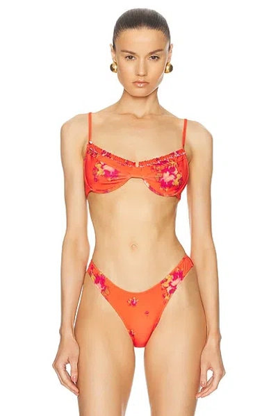 Heavy Manners Ruffle Underwire Bikini Top In Baxter Street