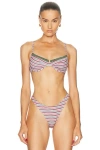 Heavy Manners Ruffled Up Underwire Bikini Top In Multi