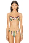 Heavy Manners Ruffled Up Underwire Bikini Top In Multi