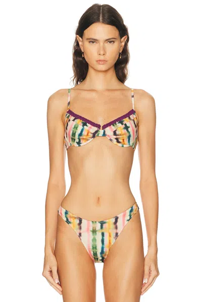 Heavy Manners Ruffled Up Underwire Bikini Top In Saige
