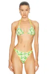 Heavy Manners X Elsa Hosk Double String Bikini Top In Diet Mountain Dew