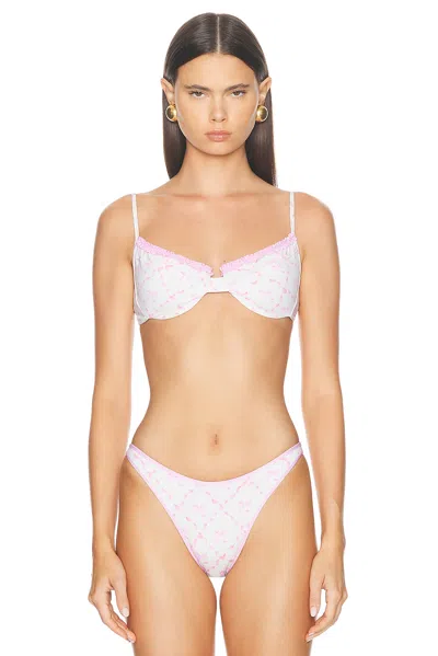 Heavy Manners X Elsa Hosk Ruffled Up Underwire Bikini Top In One Scoop Of Vanilla With Sprinkles