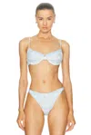 Heavy Manners X Elsa Hosk Ruffled Up Underwire Bikini Top In Some Velvet Morning