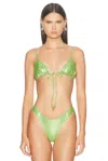 Heavy Manners X Elsa Hosk Triangle Front Tie Bikini Top In Tina Carlyle