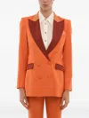 Hebe Studio Bianca Double-breasted Blazer In Orange