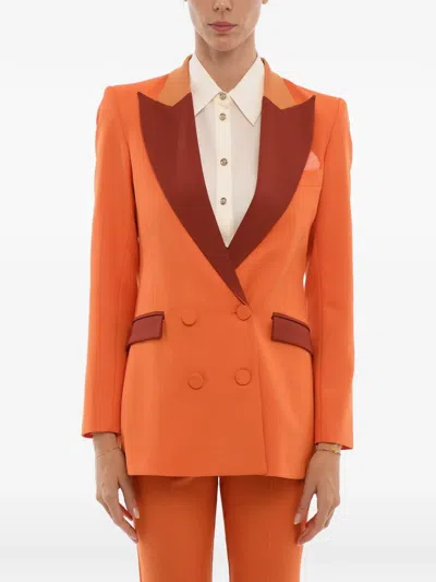 Hebe Studio Bianca Double-breasted Blazer In 오렌지