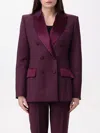 Hebe Studio The Georgia Blazer Soft Crepe-42 Nd  Female In Burgunderrot