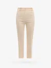 Hebe Studio Colored Fabric Trouser In Sand