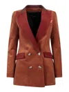 Hebe Studio Corduroy Blazer In Brown
