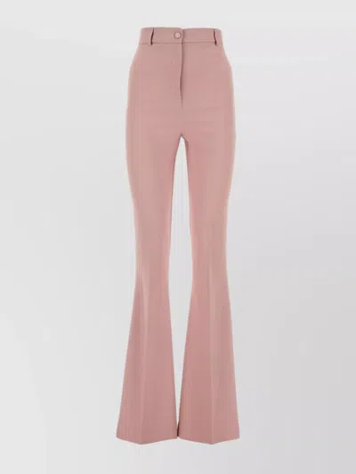 Hebe Studio Flared Silhouette Polyester Trousers In Pink