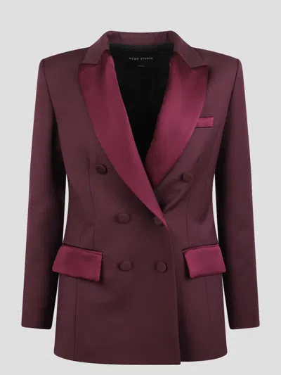 HEBE STUDIO HEBE STUDIO GEORGIA BURGUNDY BLAZER