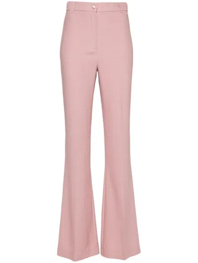 Hebe Studio Georgia Pressed-crease Flared Trousers In Pink
