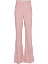 Hebe Studio Georgia Pressed-crease Flared Trousers In Pink