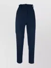 Hebe Studio High Waist Tapered Leg Trousers With Belt Loops And Back Pockets In Blue