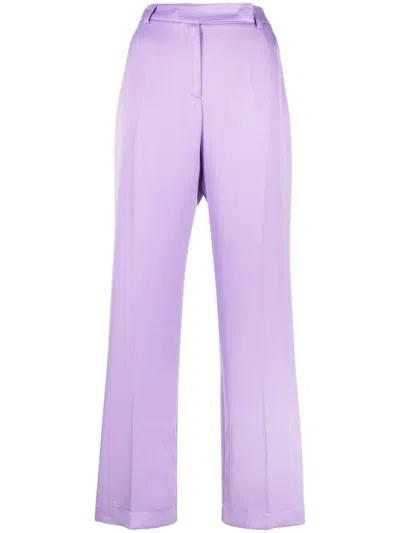 Hebe Studio High-waisted Straight-leg Trousers In 紫色