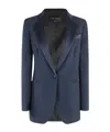 Hebe Studio Lapel Long-sleeved Suit Jacket In Blue