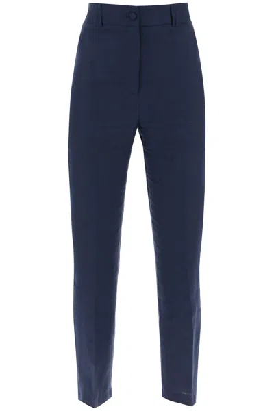 Hebe Studio 'loulou' Linen Trousers In Blue
