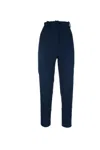 Hebe Studio High Waist Tapered Leg Trousers With Belt Loops And Back Pockets In Blue