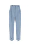 Hebe Studio Pleated Wide-leg Trousers In Blue