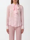 Hebe Studio Pink Chiffon Ava Shirt In Pink