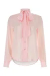 Hebe Studio Pink Chiffon Ava Shirt In Pink