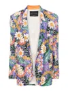 Hebe Studio Embroidered Single-breasted Blazer In Purple