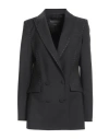 Hebe Studio Woman Blazer Black Size 8 Wool, Polyester, Elastane In Black