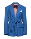 Hebe Studio Woman Blazer Bright Blue Size 6 Polyester, Virgin Wool, Elastane In Blue