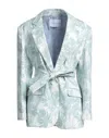 Hebe Studio Woman Blazer Sky Blue Size 2 Cotton, Elastane In Multi