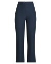 Hebe Studio Woman Pants Navy Size 8 Polyester