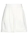 Hebe Studio Woman Shorts & Bermuda Shorts Ivory Size 6 Polyester In White