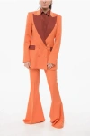 Hebe Studio Wool Blend Bianca Suit With Falred Fit Pants