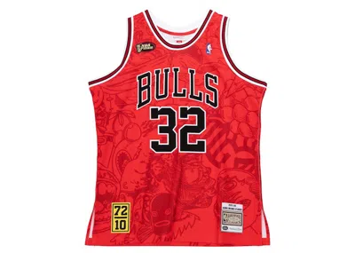 Pre-owned Hebru Brantley Men's  X Mitchell & Ness Chicago Bulls Jersey In White/red In Multi