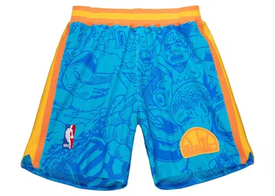 Pre-owned Hebru Brantley Men's  X Mitchell & Ness Seattle Sonics Shorts In Blue