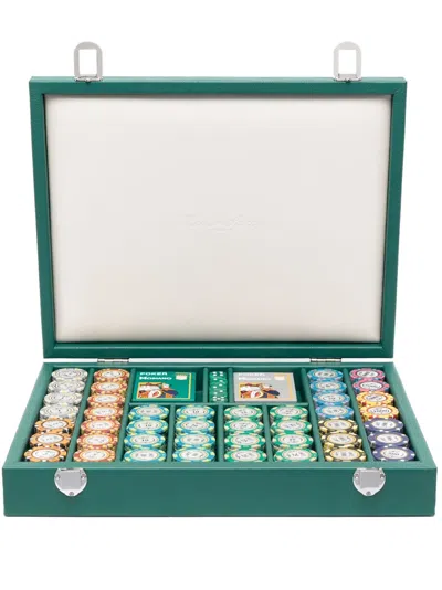 Hector Saxe Green 440 Chips Leather Poker Set