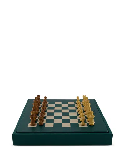 Hector Saxe Chessboard Leather Box In Green