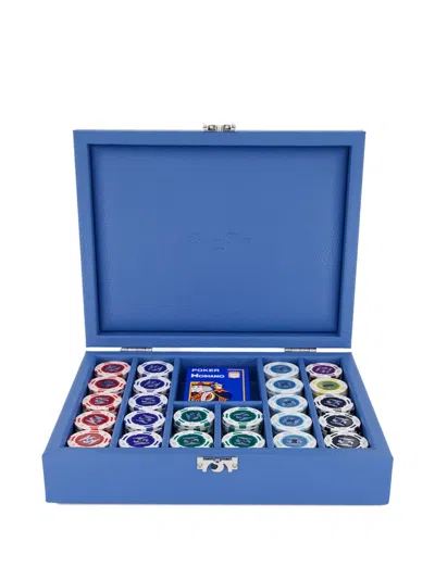 Hector Saxe Chips Poker Set In Blue