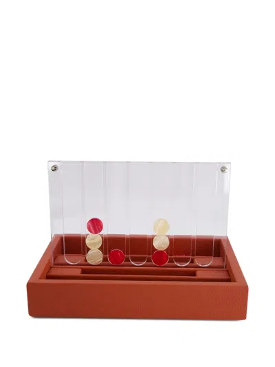 Hector Saxe Connect 4 Brick Leather Game In Brown