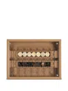 Hector Saxe Four In A Row Leather Game Set In Neutral