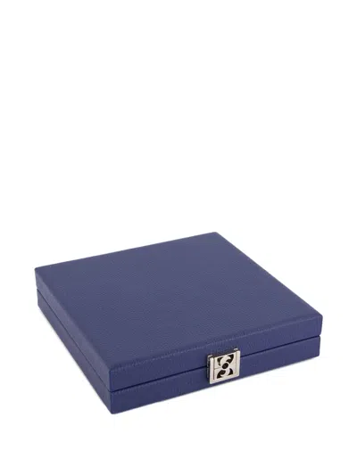 Hector Saxe Grained Domino Set In Blue