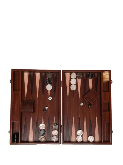 Hector Saxe Leather Backgammon Set