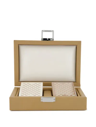 Hector Saxe Leather Cards Set In Brown