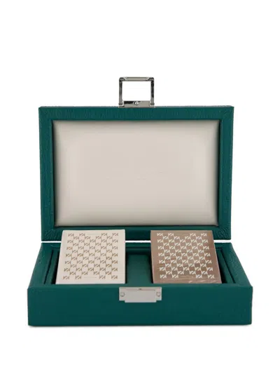 Hector Saxe Leather Cards Set In Green