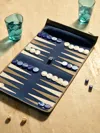 Hector Saxe Leather Travel Backgammon Set In Multi