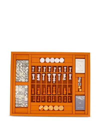 Hector Saxe Multi-game Leather Box In Orange