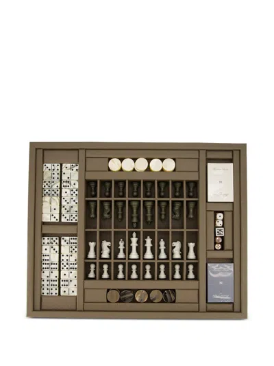Hector Saxe Multi-game Leather Coffret In Brown