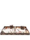 Hector Saxe Snake-print Leather Backgammon Set In Brown