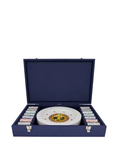 Hector Saxe Roulette Leather Game Set In Blue