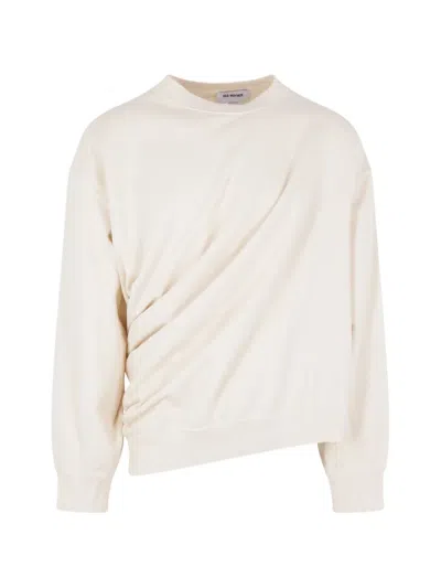 Hed Mayner Asymmetric Embroidered Sweatshirt In Neutral